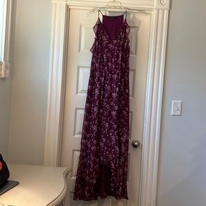 White House Black market maxi dress in a gorgeous purple floral pattern